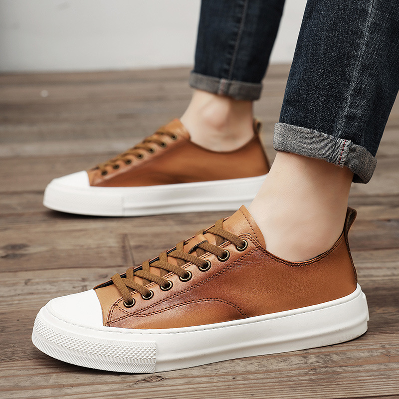 Men's High-end Leather Sports Casual Sneakers
